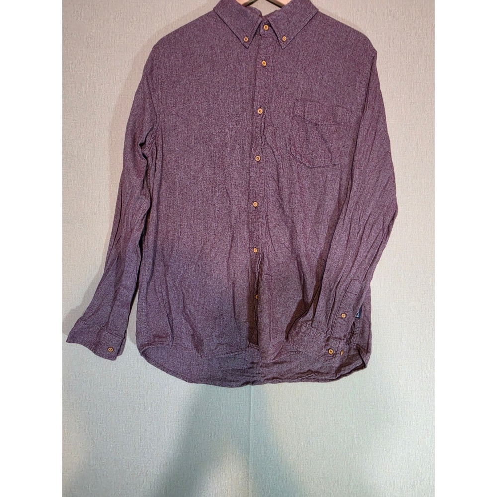 Ben Sherman Mens XL Burgundy Heather Button Down Shirt Long Sleeve Twill Pocket